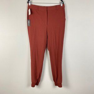 Babaton Wade Jogger Dress Pants Womens 12 Slim Ankle Cider Gold